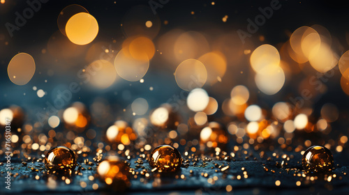 Glittering snowflakes Gold Background