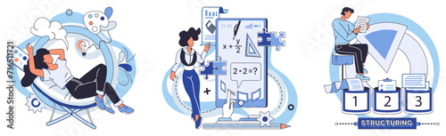 Process optimization vector illustration. Strategic development involves optimizing processes for continuous improvement business Technology plays vital role in efficient optimization business