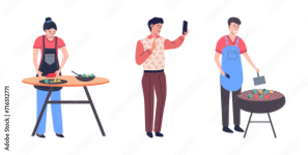 People with smartphone. Vector illustration. The social impact smartphones is evident in way people interact and engage Smartphones have become gateway to digital world for people around globe