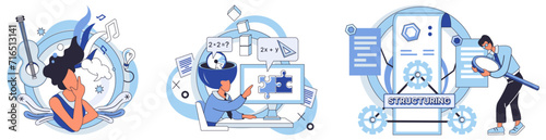 Process optimization vector illustration. The concept process optimization is central to successful business planning Methodical development is necessary for effective optimization business operations