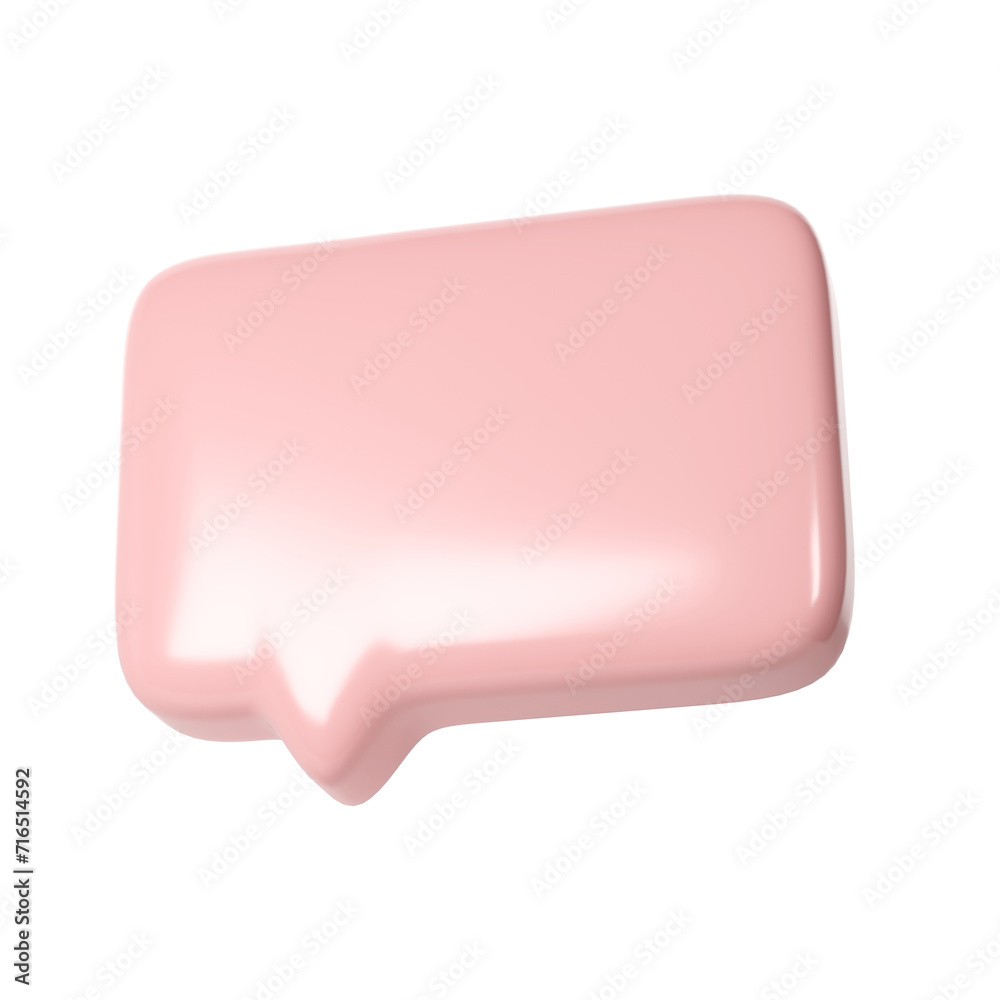 3D pink text bubble frame. Social media online platform concept icon, communication on application. For Valentine, web design, wedding, sticker, greeting card 3D pink text bubble frame. Social media online platform concept icon, communication on application. For Valentine, web design, wedding, sticker, greeting card