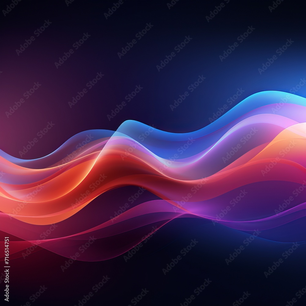 Vibrant, Multicolored Wave on a Dark Background