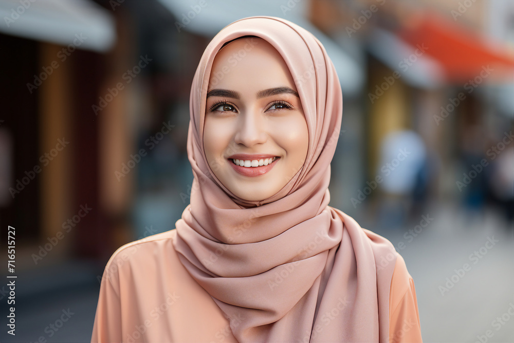 Generative AI technology conceptual picture Young confident arabian asian muslim woman in abaya hijab Generative AI technology conceptual picture Young confident arabian asian muslim woman in abaya hijab