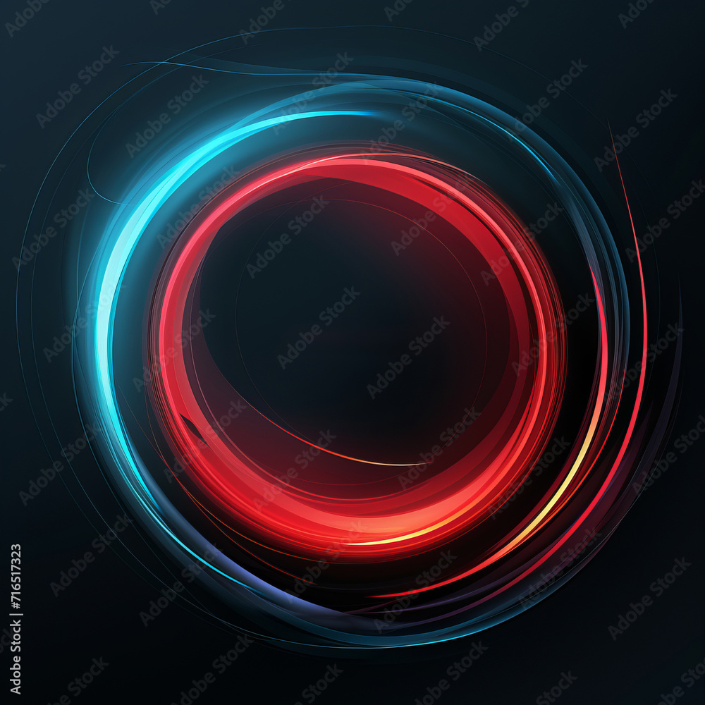 Red and Blue Circle on Black Background