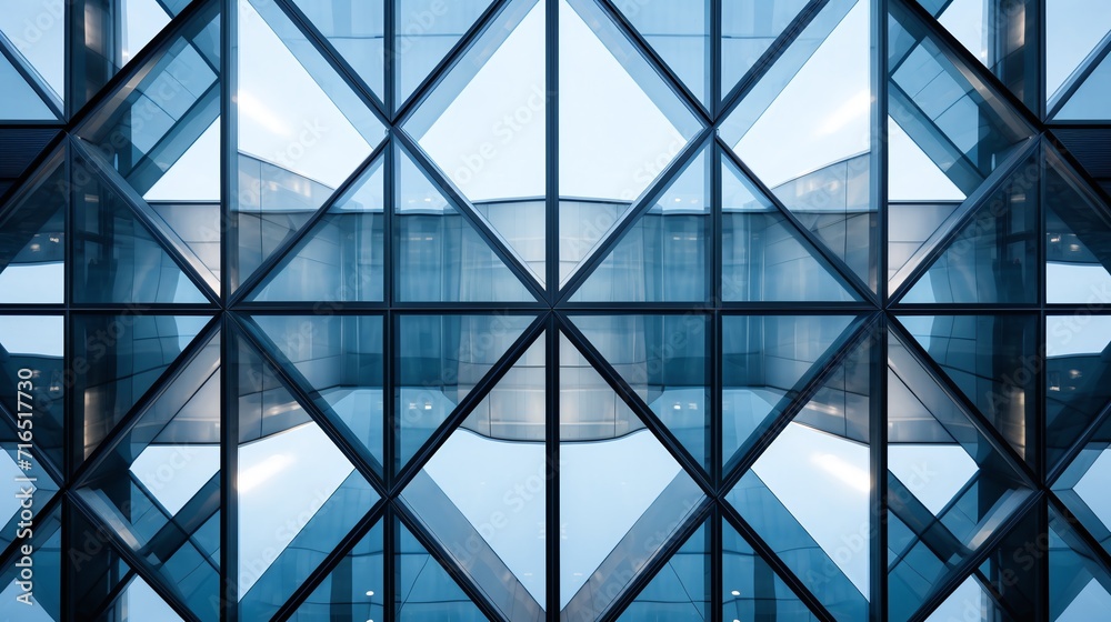 Architectural symmetrical abstract pattern of glass facade Architectural symmetrical abstract pattern of glass facade