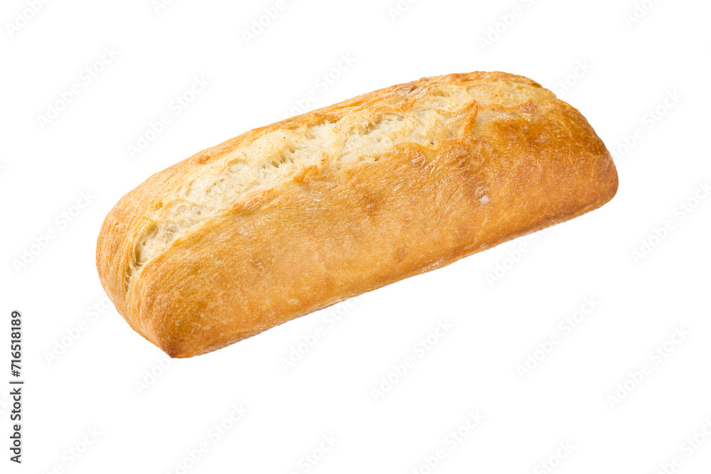 Crispy bread roll isolated against white background Crispy bread roll isolated against white background