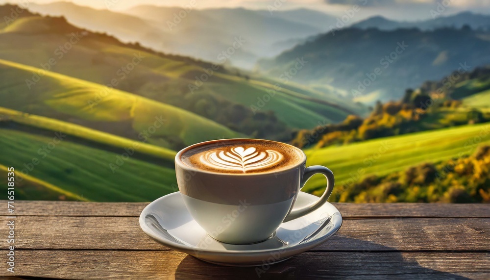 cup of coffee on the mountain cup of coffee on the mountain