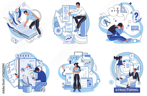 Process optimization vector illustration. Business success is achieved through effective optimization procedures Intelligent decision-making is vital for success any optimization strategy