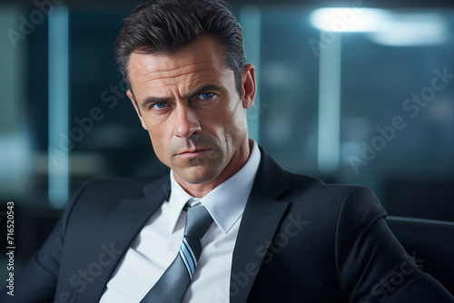 AI generated photo of successful business person leader isolated on office background