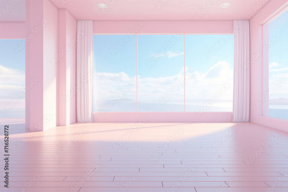Fototapeta premium ピンク 部屋 空間