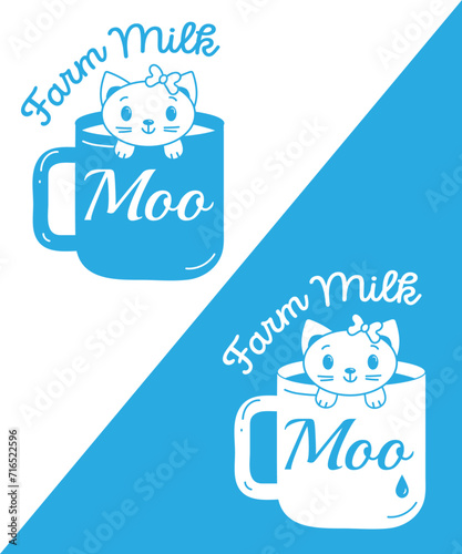  Vector logo for baby milk in blue and white colors
