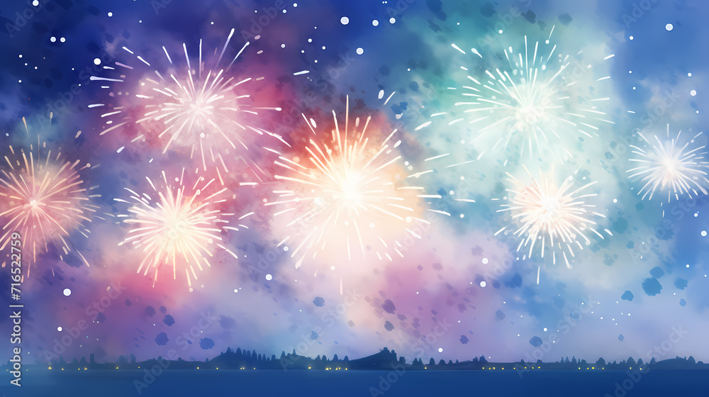 Beautiful creative holiday background with fireworks and sparkles Beautiful creative holiday background with fireworks and sparkles
