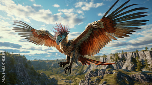 3D Rendered Animation of a flying Archaeopteryx © Reem