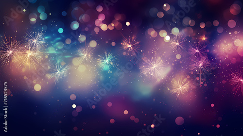 Beautiful creative holiday background with fireworks and sparkles © ma