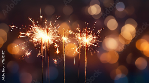 Beautiful creative holiday background with fireworks and sparkles