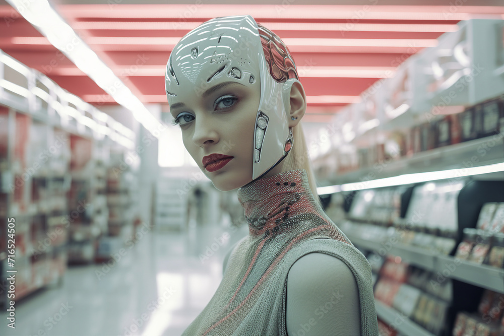 Futuristic surreal character cyborg design high technology smart robot made with generative AI Futuristic surreal character cyborg design high technology smart robot made with generative AI
