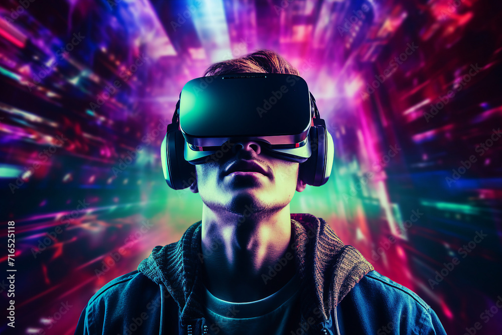 Generative AI picture of a beautiful woman in futuristic cyberpunk cyborg city with neon colors Generative AI picture of a beautiful woman in futuristic cyberpunk cyborg city with neon colors