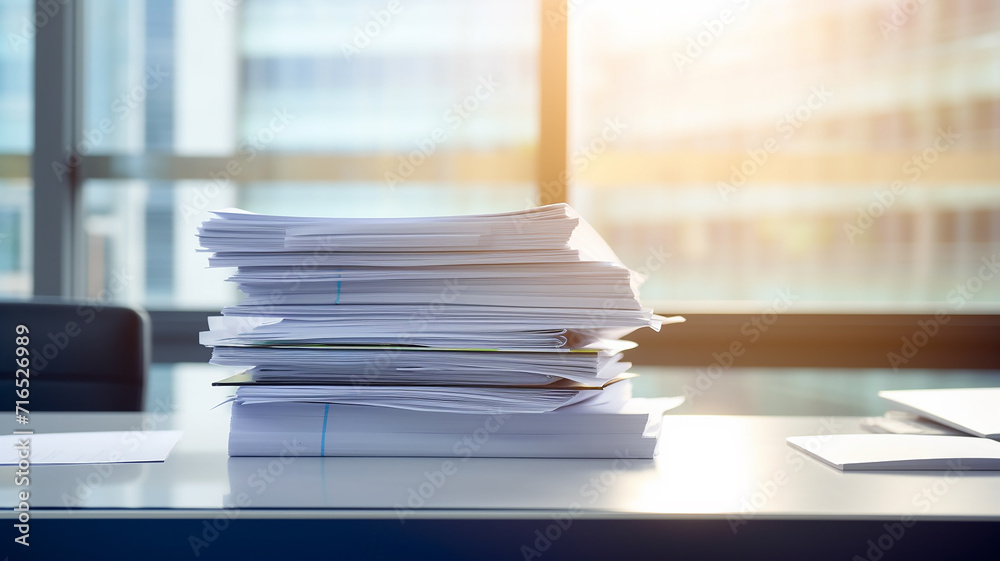 a stack of accounting documents on the desk in the office background copy space document flow a stack of accounting documents on the desk in the office background copy space document flow