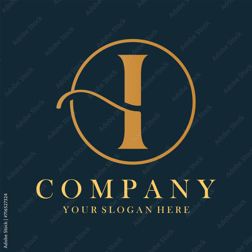 Luxury I Logo Design. I Letter Design Vector.