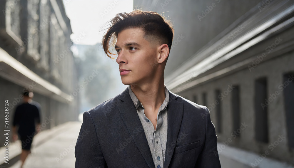 Portrait of a young handsome man in retro style Portrait of a young handsome man in retro style