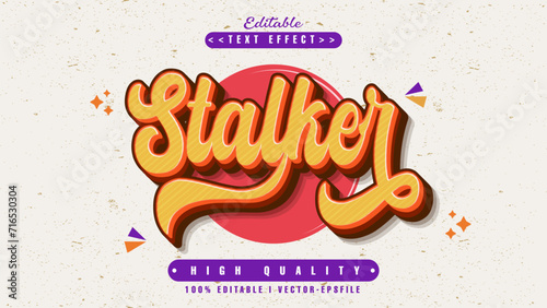 editable handwritten stalker text effect.typhography logo