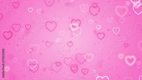 Pink Valentines day Romantic background wedding ceremony, anniversary, proposal, relationship memories concept festival greetings wish card animation hearts particle love bokeh motion 4k loop