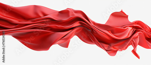 Red fabric flying in the wind