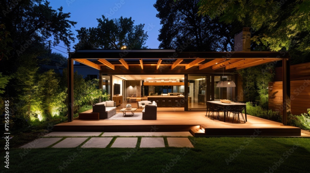 Nighttime Luxury: Modern Patio Design for Relaxation and Style