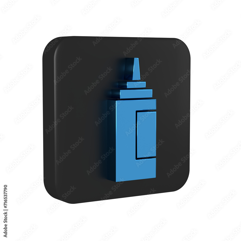 Blue Sauce bottle icon isolated on transparent background. Ketchup, mustard and mayonnaise bottles with sauce for fast food. Black square button. Blue Sauce bottle icon isolated on transparent background. Ketchup, mustard and mayonnaise bottles with sauce for fast food. Black square button.