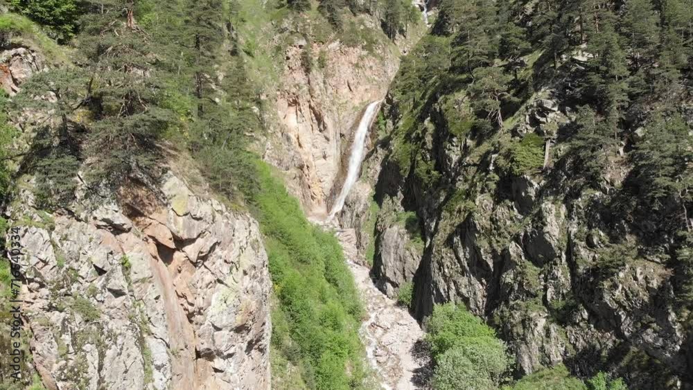 Caucasus, North Ossetia. Tsey Gorge. Stormy stream. Caucasus, North Ossetia. Tsey Gorge. Stormy stream.