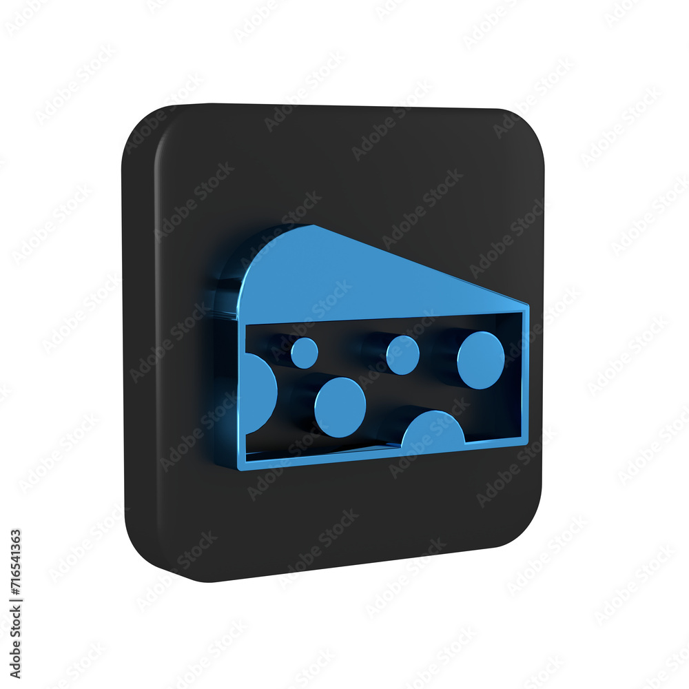 Blue Cheese icon isolated on transparent background. Black square button. Blue Cheese icon isolated on transparent background. Black square button.