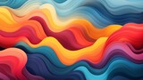 Colored background of abstract sound wave. Abstract flowing wavy, smoke lines. Vibrant colorful digital dynamic wave.