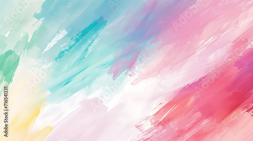 Background with big pastel colors of the rainbow brushstrokes. white center.