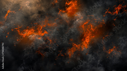 Fiery Abstract Texture on Smoky Dark Background