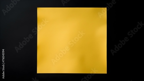 Yellow square Paper Note on a black Background. Brainstorming Template with Copy Space