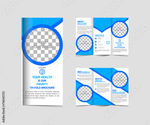 Tri Fold Brochure   Medical Treatment Health Care Template  Editable And Resizable