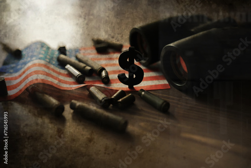 Grunge abstract background. Background concept of the war in Ukraine. Sleeve flags dirt and smoke. photo
