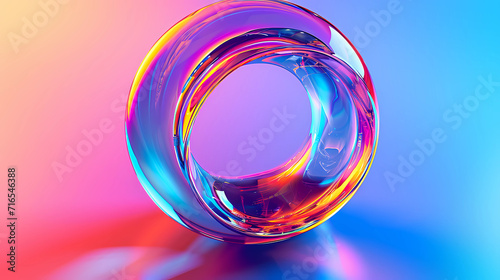 A circle made of colorful and shiny