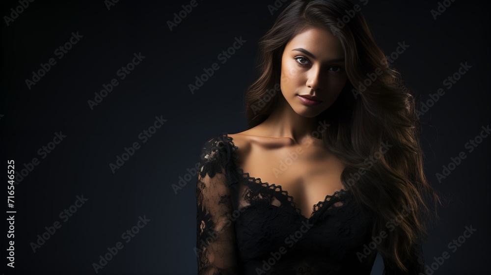 Woman in black background in a beauty photo , Woman in black background, beauty photo, portrait