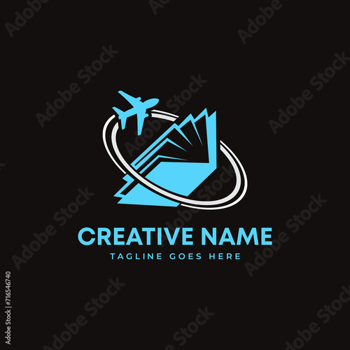 Abstract logo design. Travel for knowledge logo. book tour logo. foreign study logo. study in abroad logo idea.