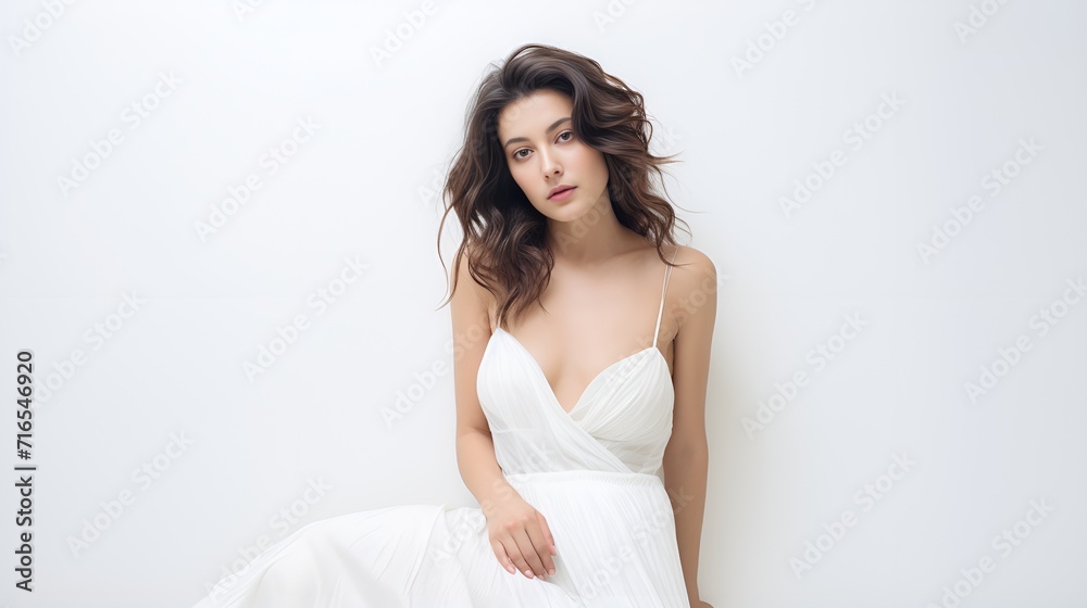 Woman in white background in a beauty photo , Woman in white background, beauty photo, portrait Woman in white background in a beauty photo , Woman in white background, beauty photo, portrait