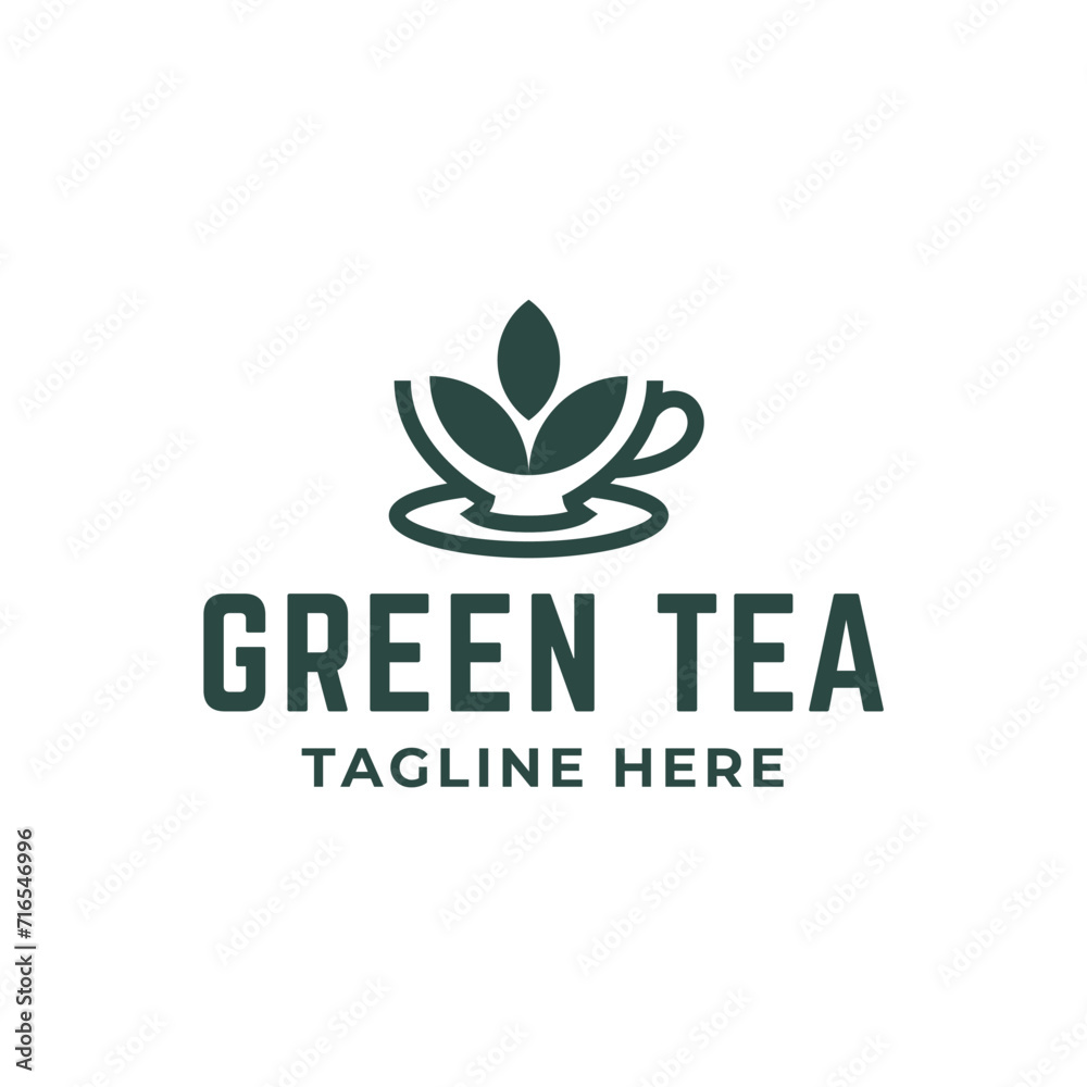 Natural green tea cup for logo design concept editable. Natural green tea cup for logo design concept editable.