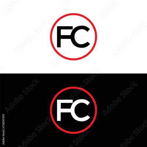 FC logo. F C design. White FC letter. FC, F C letter logo FC design. Initial letter FC linked circle uppercase monogram logo. F C letter logo FC vector design. FC letter logo design five style. 