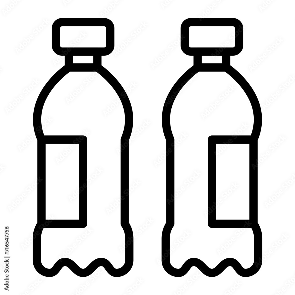 Two Bottles Icon Design Two Bottles Icon Design