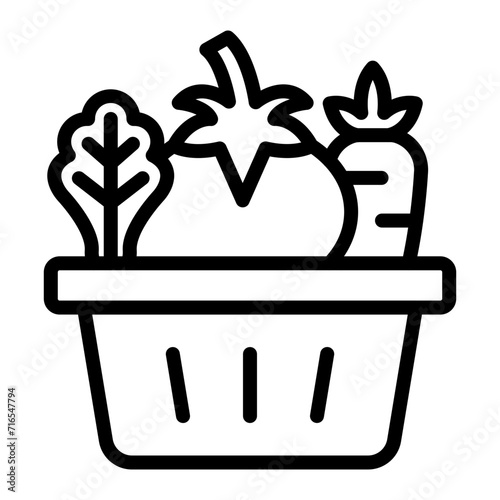 Vegetable Basket Icon Design