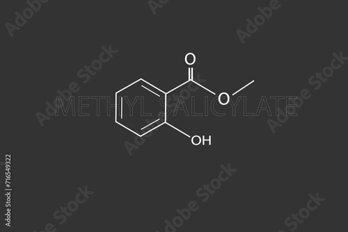Methyl salicylate molecular skeletal chemical formula	 photo