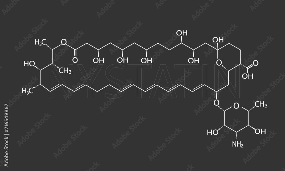 Nystatin molecular skeletal chemical formula	