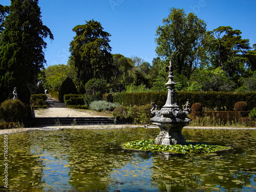 Palacio Nacional de Queluz National Palace. Lago das Medalhas aka Medallions Lake in Neptune Gardens. Sintra, Portugal