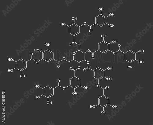 Photos Tannic acid molecular skeletal chemical formula