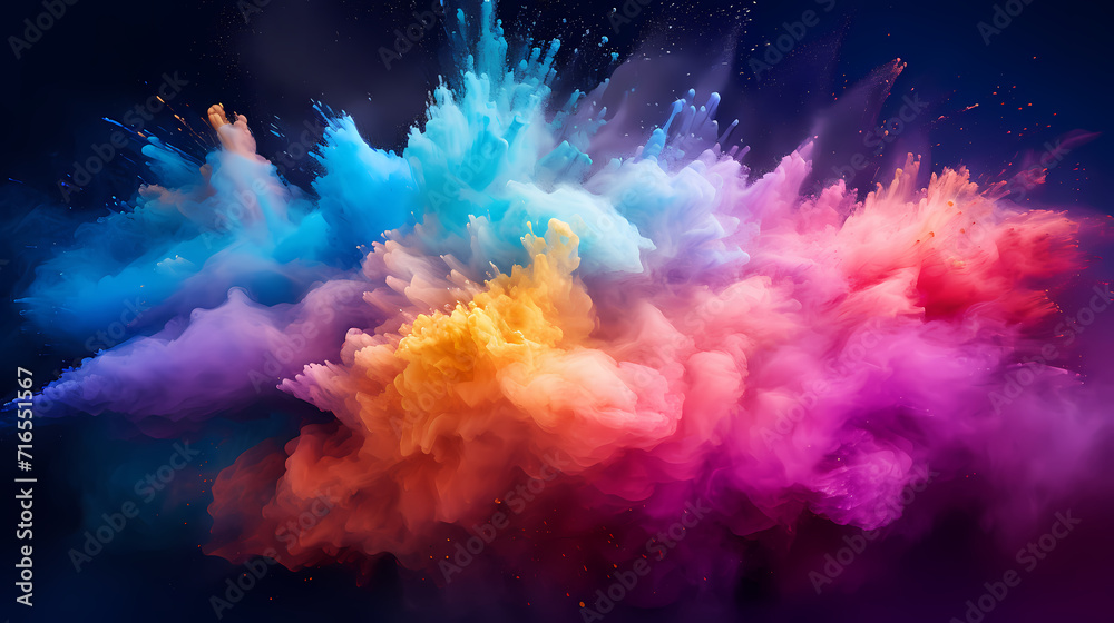 Fototapeta premium Dust explosion Holi background, Indian traditional festival